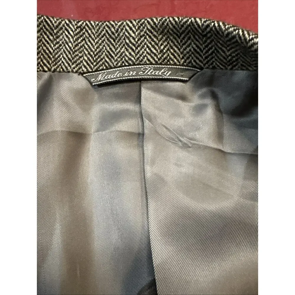 Ermenegildo Zegna Sport Coat 42R 52EU Wool Cashmere Herringbone Made In Italy - Picture 4 of 13